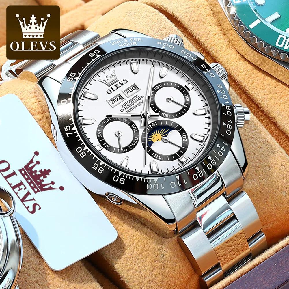 OLEVS Luxury Men's Chronograph Automatic Mechanical Wristwatch-Top Brand Watch Carauana Store
