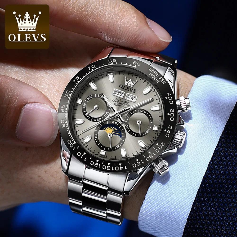 OLEVS Luxury Men's Chronograph Automatic Mechanical Wristwatch-Top Brand Watch Carauana Store