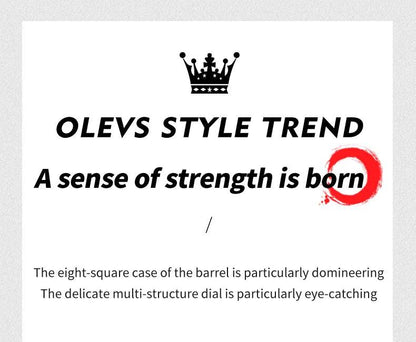 OLEVS Men's Fashion Barrel Shaped Dial Quartz Wristwatch Carauana Store
