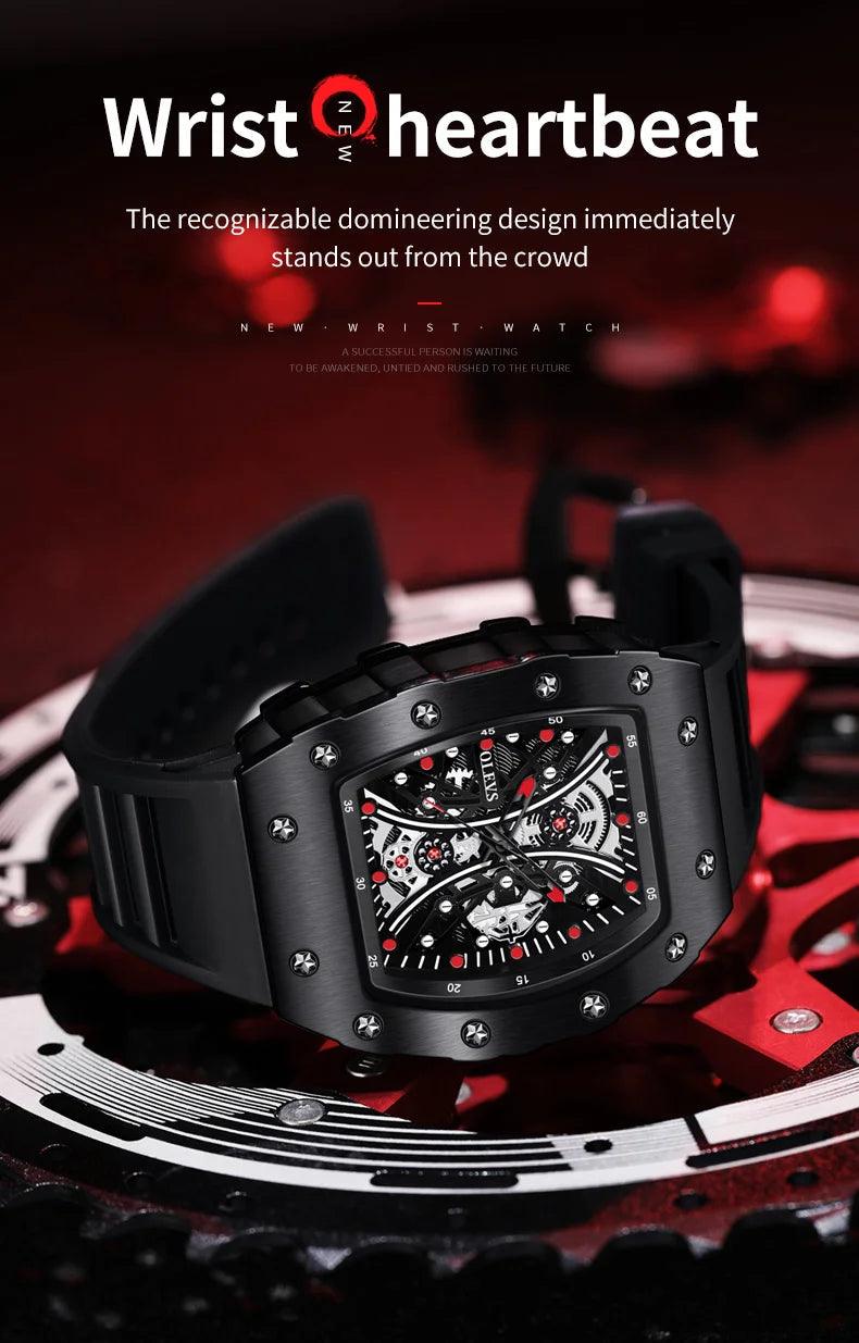 OLEVS Men's Fashion Barrel Shaped Dial Quartz Wristwatch Carauana Store
