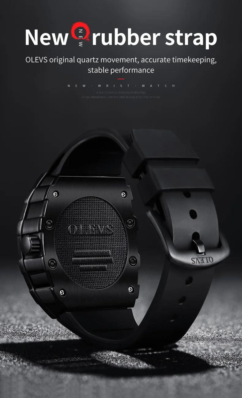 OLEVS Men's Fashion Barrel Shaped Dial Quartz Wristwatch Carauana Store