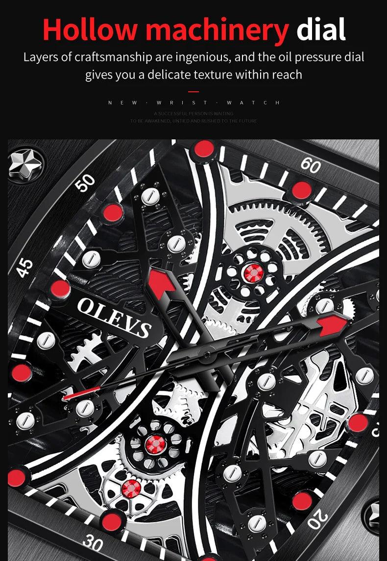 OLEVS Men's Fashion Barrel Shaped Dial Quartz Wristwatch Carauana Store