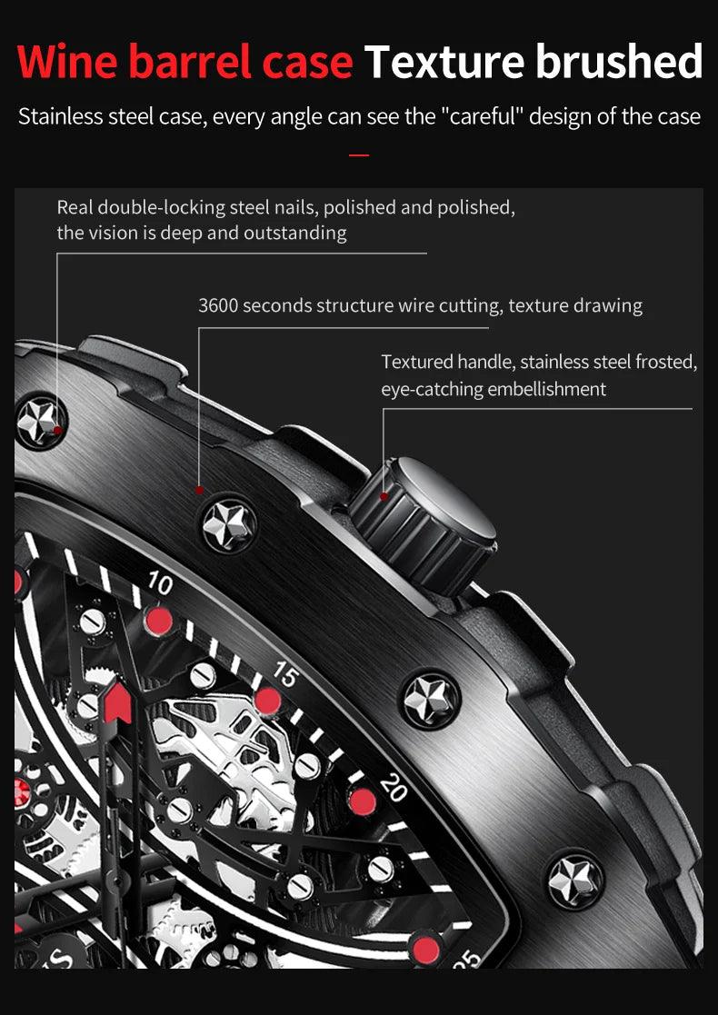 OLEVS Men's Fashion Barrel Shaped Dial Quartz Wristwatch Carauana Store