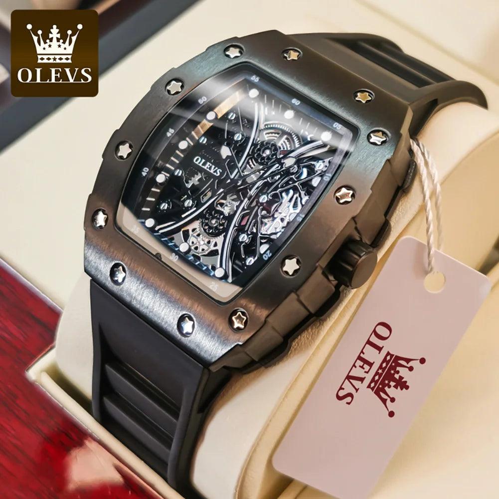 OLEVS Men's Fashion Barrel Shaped Dial Quartz Wristwatch Carauana Store