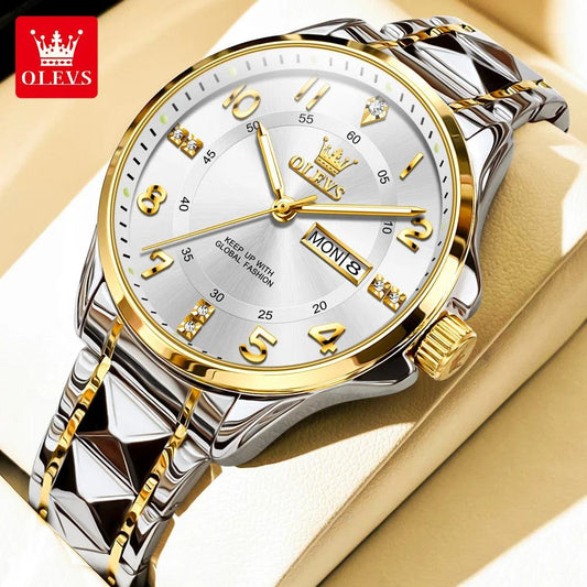 OLEVS Steel men's Quartz Watch | Sleek Business Style with Shock Resistance and Auto Date Feature Carauana Store