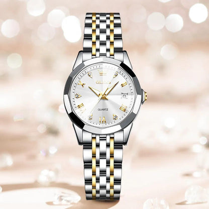 OLEVS women's Stainless Steel Luxury Quartz Watch | Sleek Design with Push Button Clasp and 3Bar Water Resistance Carauana Store