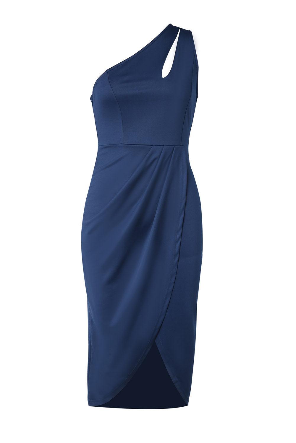 Ruched Cutout Single Shoulder Dress Carauana Store