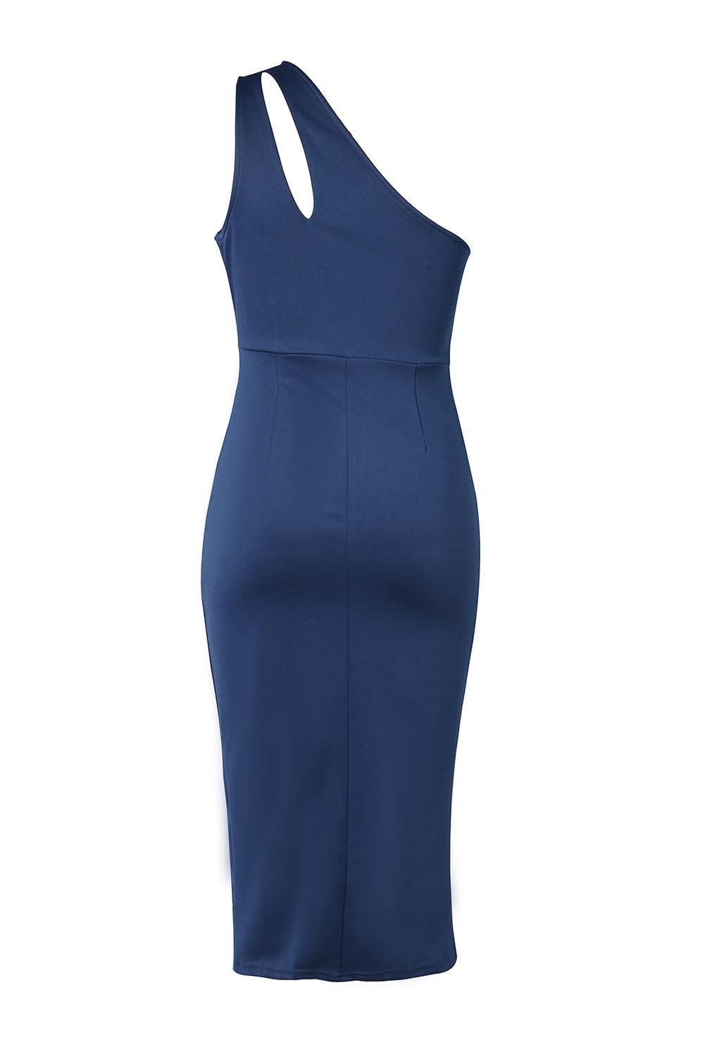 Ruched Cutout Single Shoulder Dress Carauana Store