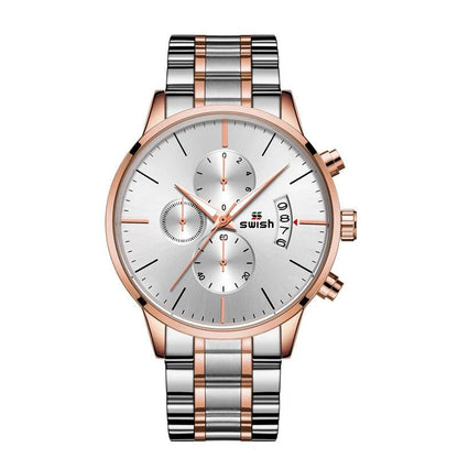SWISH Luxury Full Steel Business Wristwatch for Male Carauana Store