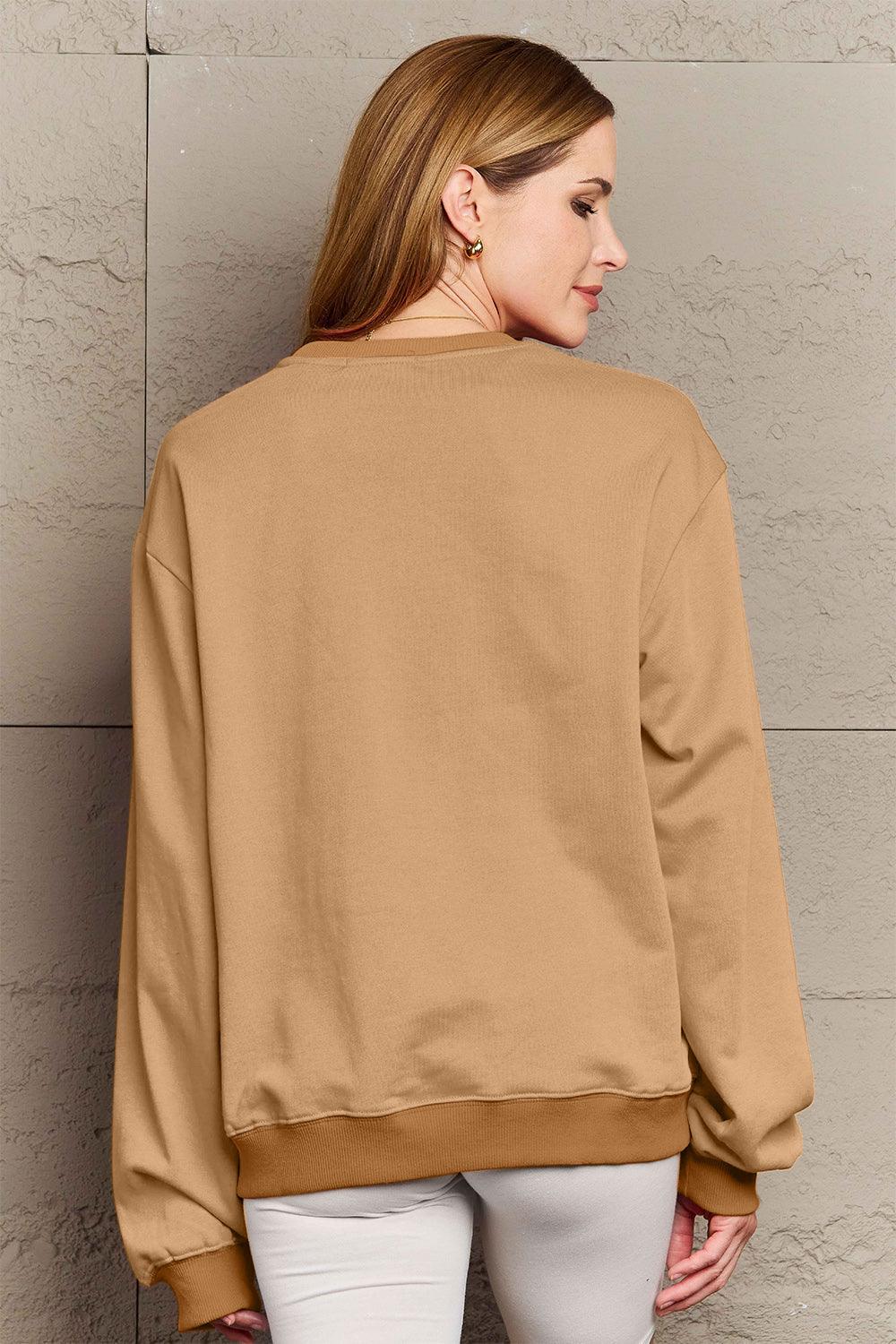 Simply Love Full Size Snowflakes Round Neck Sweatshirt Carauana Store