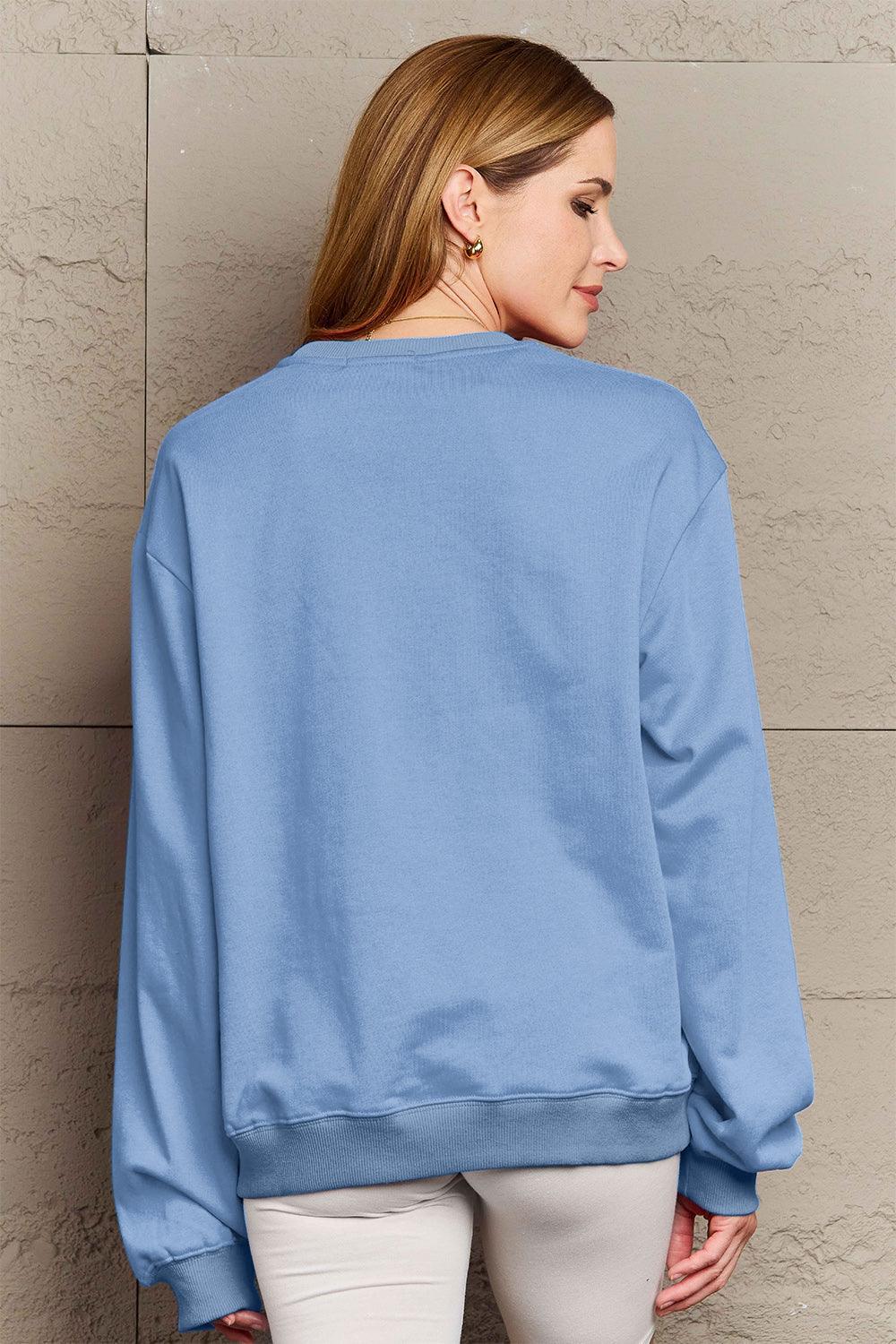 Simply Love Full Size Snowflakes Round Neck Sweatshirt Carauana Store