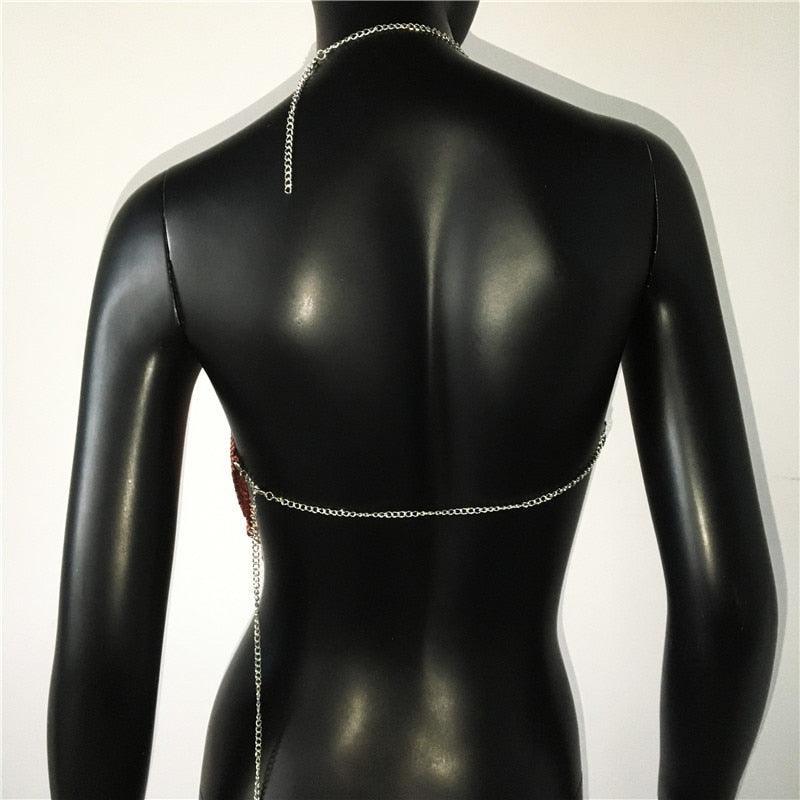 Solid Sequin Metal Cropped Tank Top Carauana Store