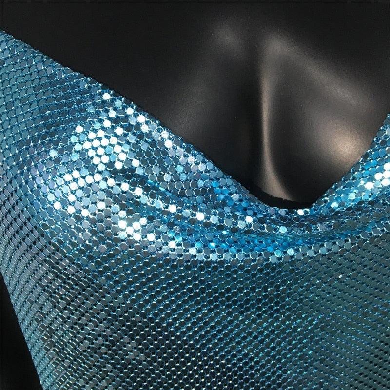 Solid Sequin Metal Cropped Tank Top Carauana Store