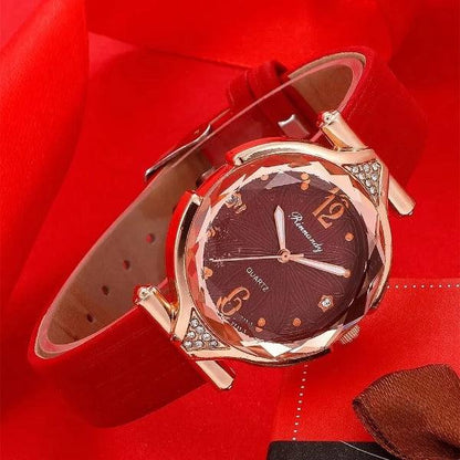 Stylish 5pcs Jewelry Set: Women's Leather Band Watch and Bracelet Carauana Store