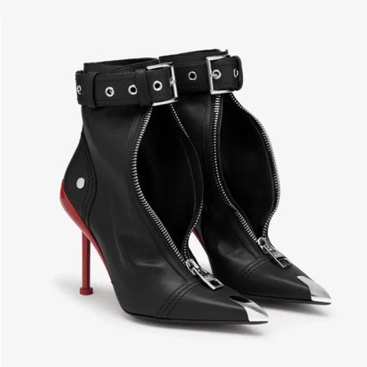 Stylish Short Boots Autumn Winter New Red High Heels Ankle Boots Carauana Store