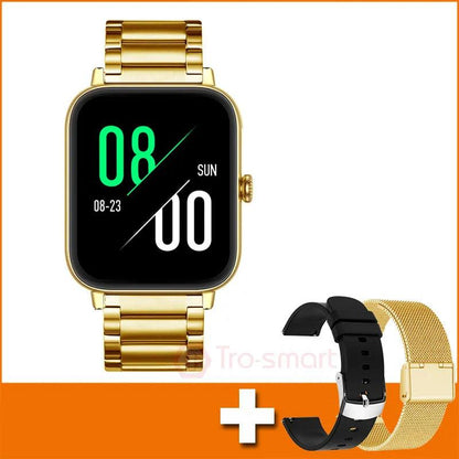Trosmart Fusion: Where Fashion Meets Functionality in a Timeless Symphony|Smartwatch Golden For Android IOS Unisex Carauana Store