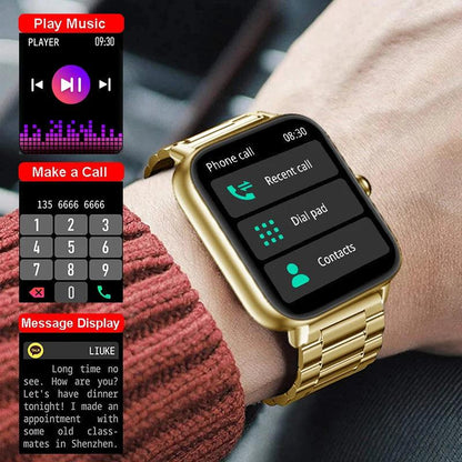 Trosmart Fusion: Where Fashion Meets Functionality in a Timeless Symphony|Smartwatch Golden For Android IOS Unisex Carauana Store