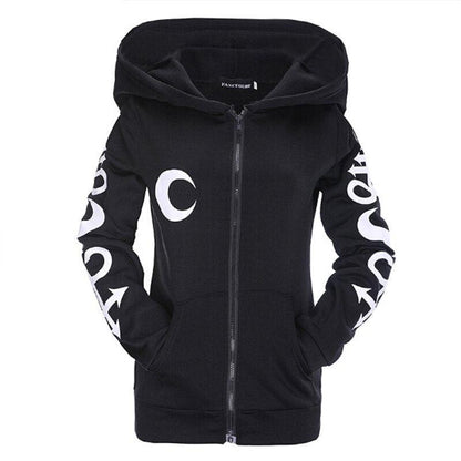 Women Hoodies Gothic Moon Letters Carauana Store