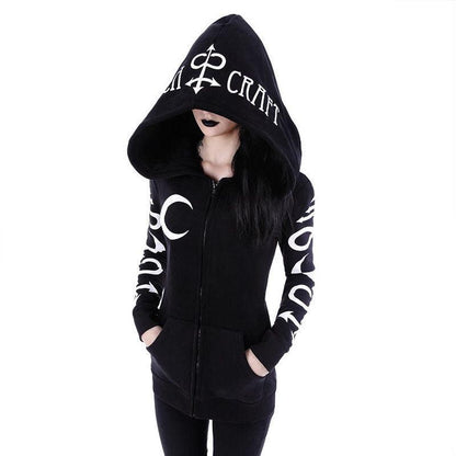 Women Hoodies Gothic Moon Letters Carauana Store
