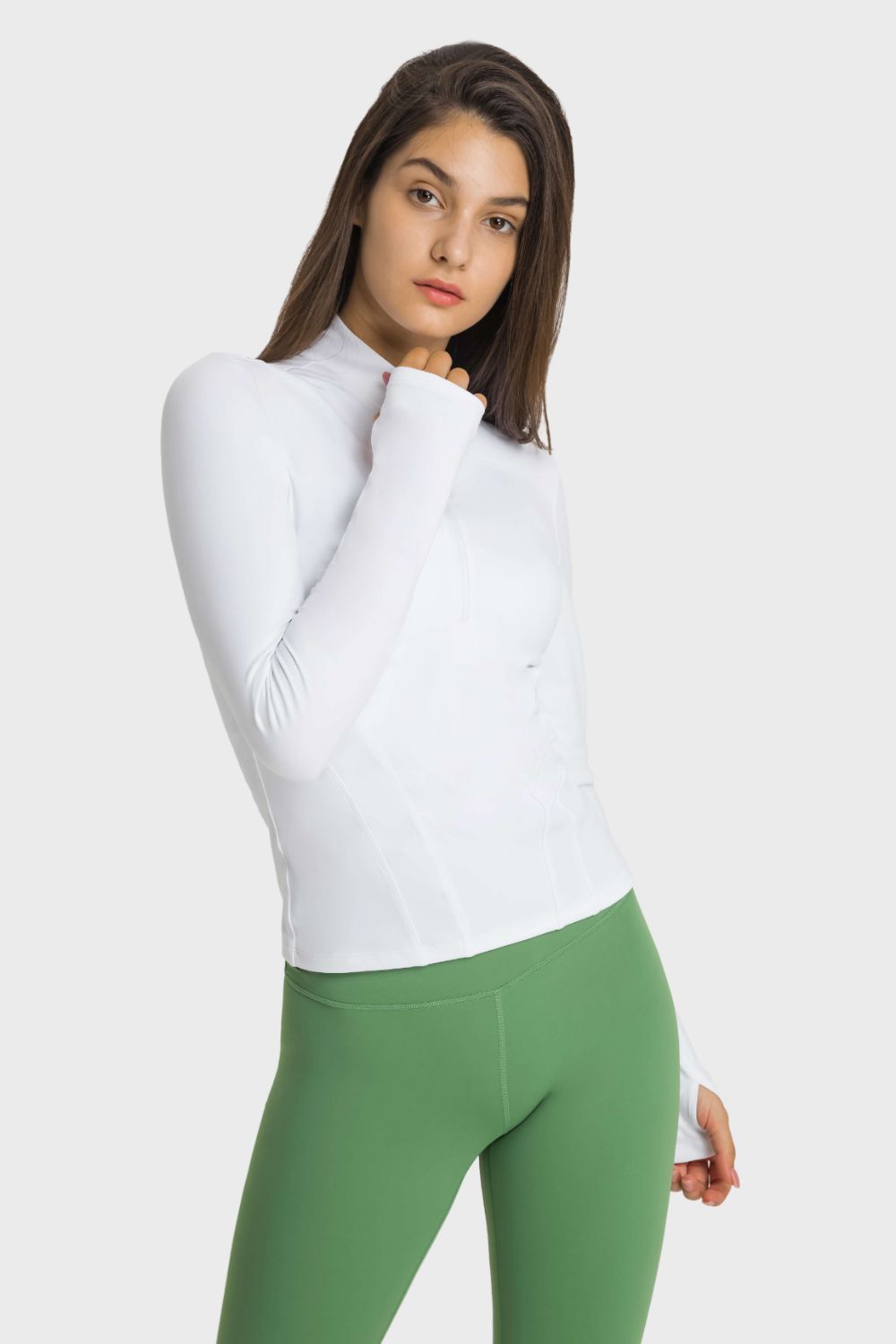 Millennia Half Zip Thumbhole Sleeve Sports Top Carauana Store