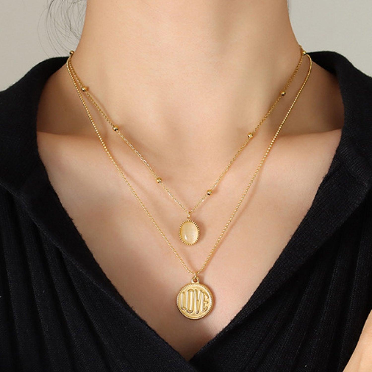 Titanium Steel Double-Layered Necklace Carauana Store