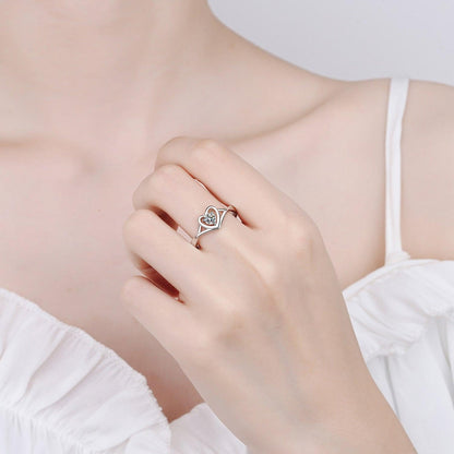 Moissanite Heart 925 Sterling Silver Ring Carauana Store