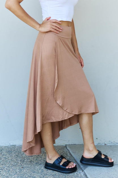 Ninexis First Choice High Waisted Flare Maxi Skirt in Camel Carauana Store