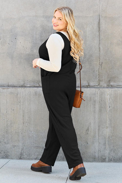 Double Take Full Size Sleeveless Straight Jumpsuit Carauana Store