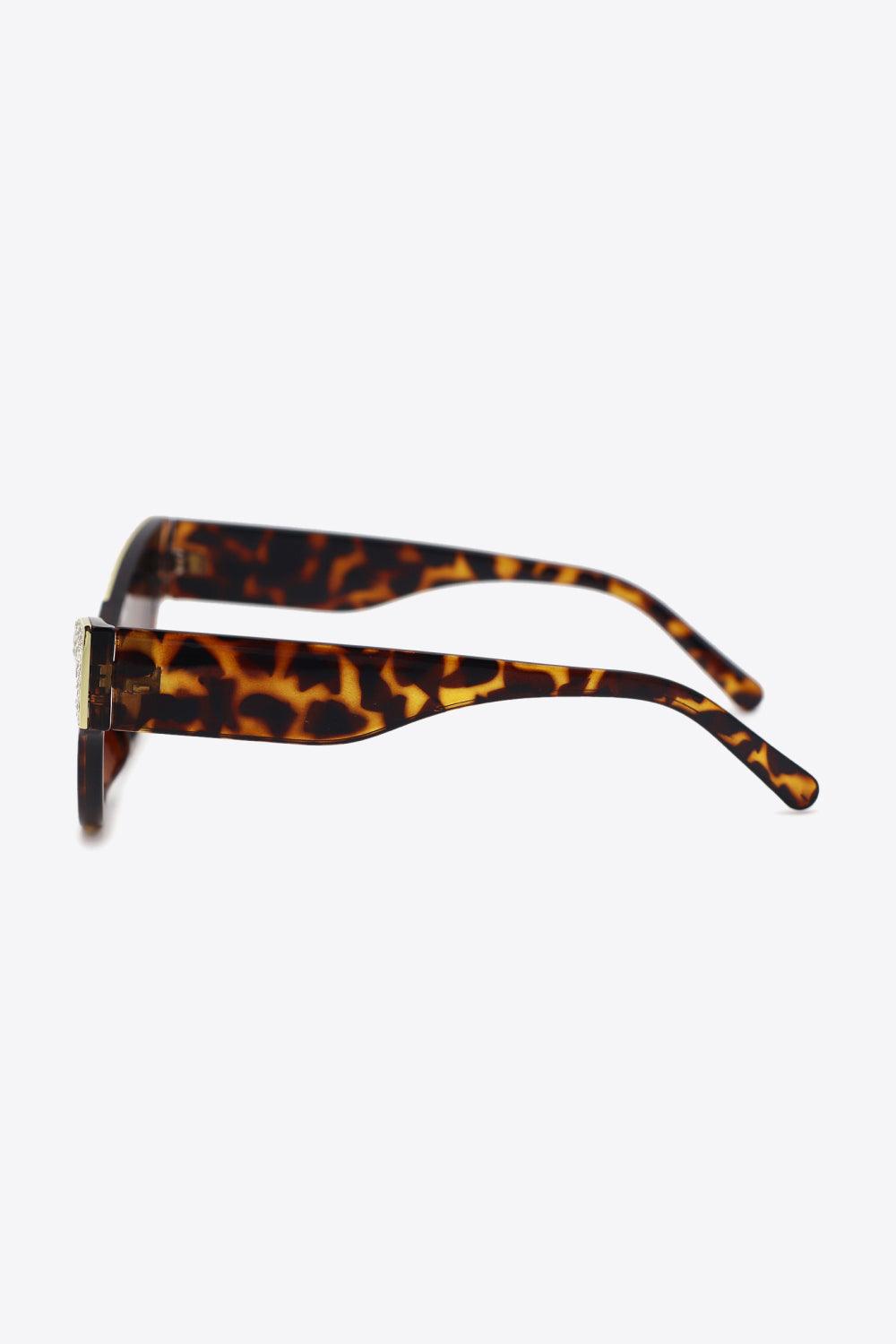 UV400 Rhinestone Trim Cat-Eye Sunglasses Carauana Store