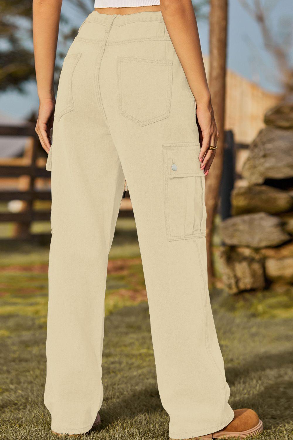Loose Fit Drawstring Jeans with Pocket Carauana Store
