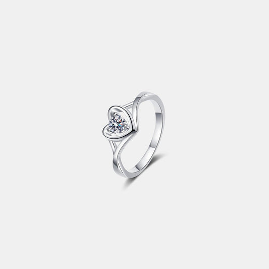 Moissanite Heart 925 Sterling Silver Ring Carauana Store