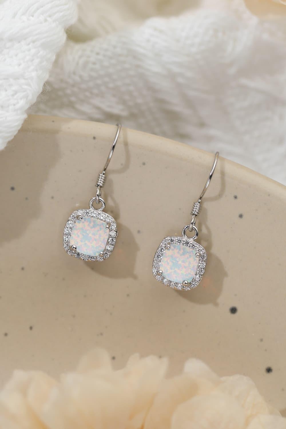 Opal Square Drop Earrings Carauana Store