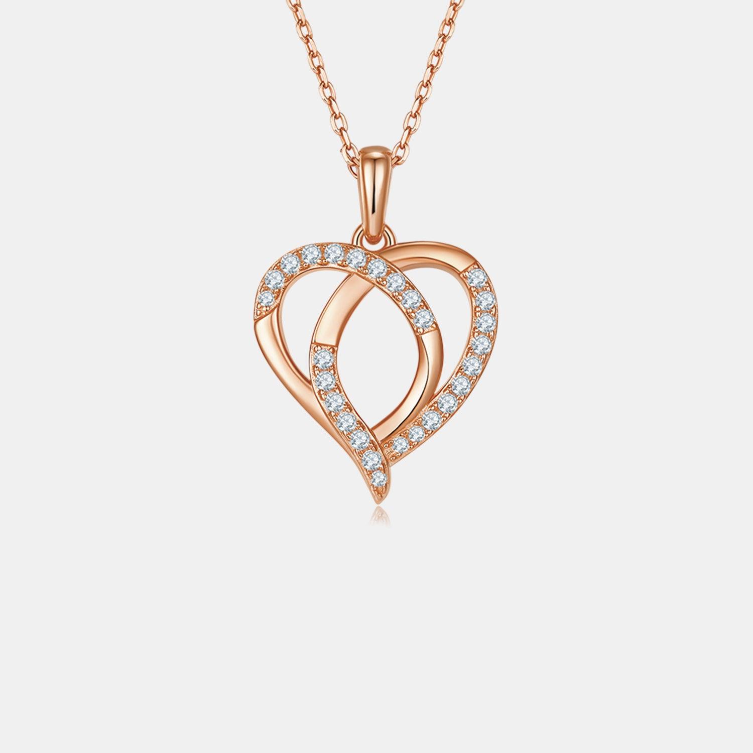 Moissanite 925 Sterling Silver Heart Shape Necklace Carauana Store