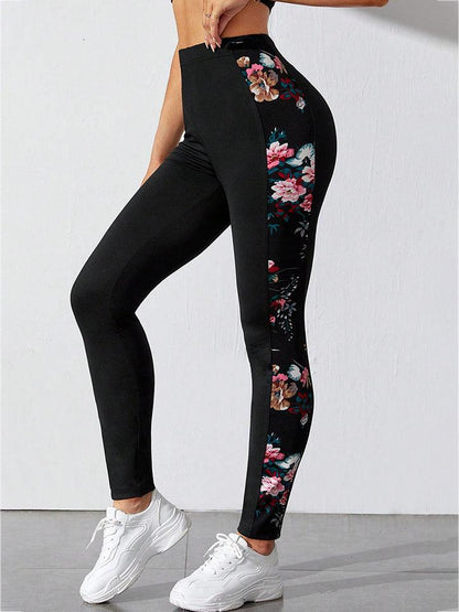 Floral Print Wide Waistband Pants Carauana Store
