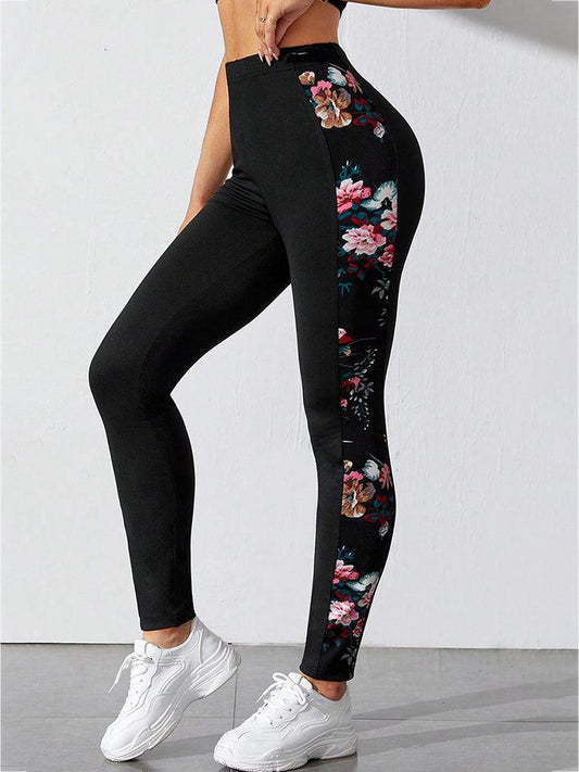 Floral Print Wide Waistband Pants Carauana Store