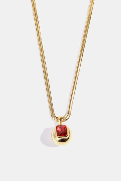 Zircon 18K Gold-Plated Geometrical Shape Pendant Necklace Carauana Store