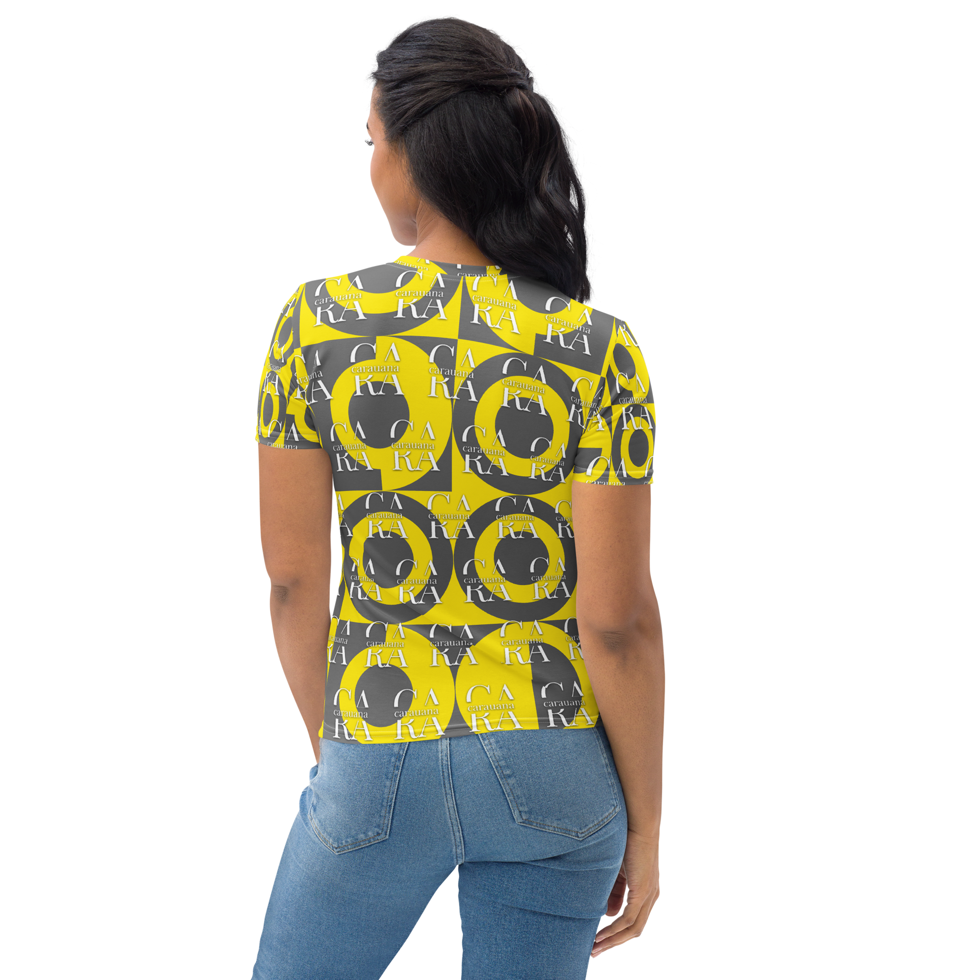CaRaUaNa Women's T-shirt Grey Yellow Carauana Store