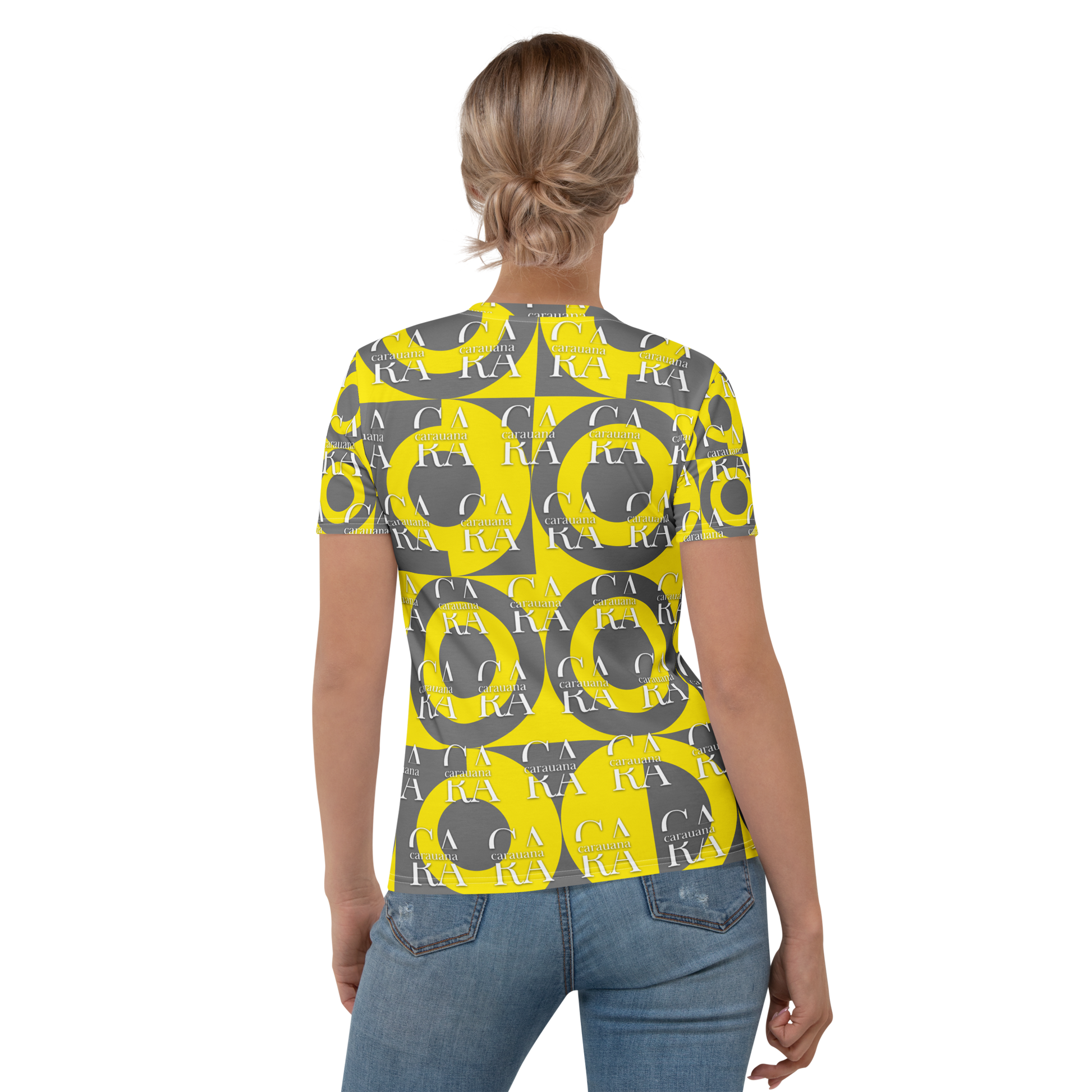 CaRaUaNa Women's T-shirt Grey Yellow Carauana Store