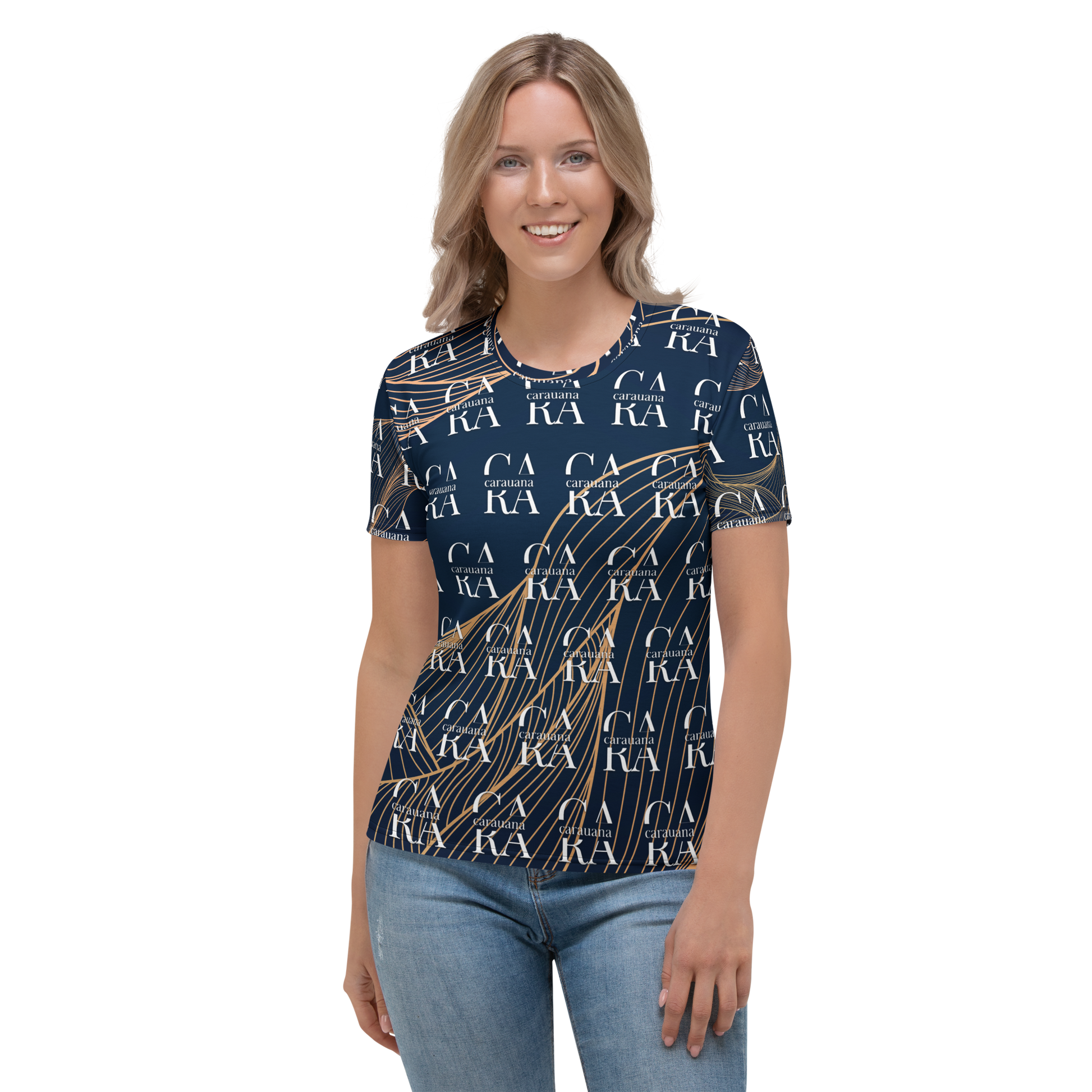 Women's T-shirt blue gold Carauana Store