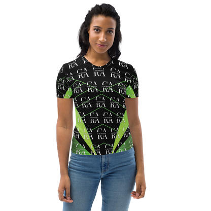 Women's T-shirt black Green Carauana Store