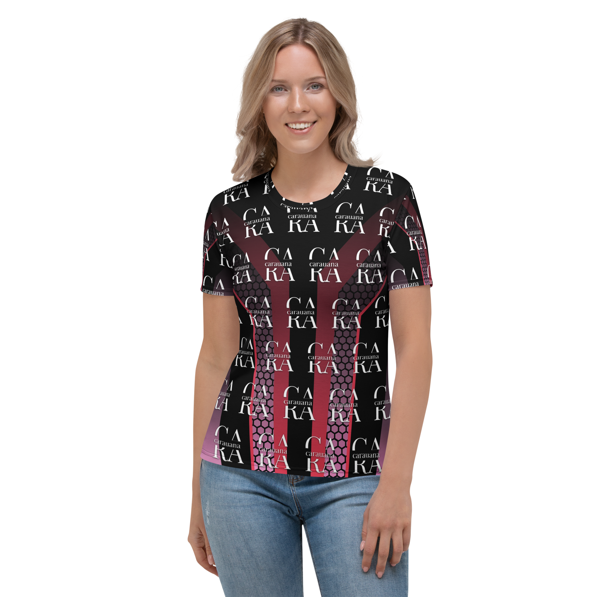Women's T-shirt black Pink Carauana Store