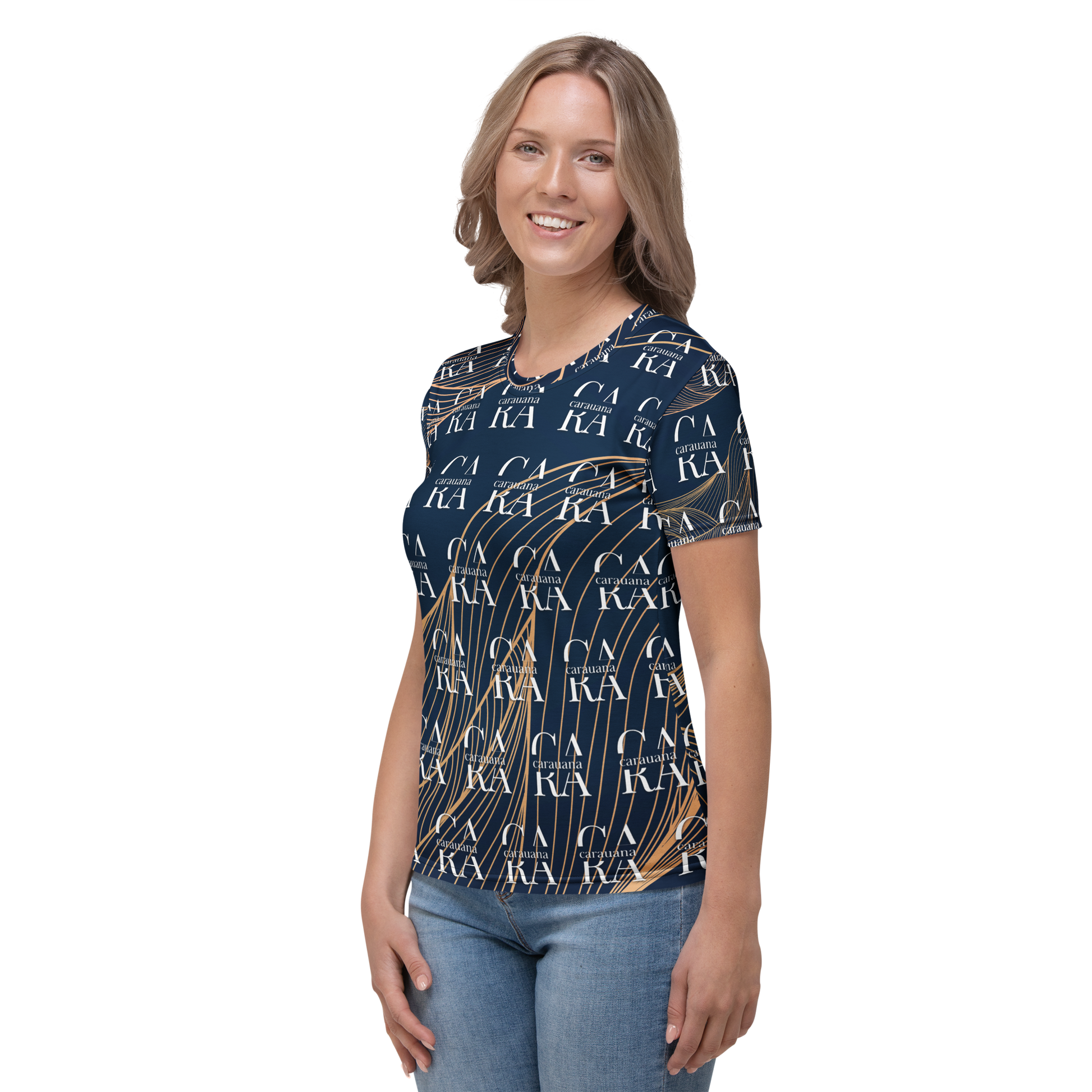 Women's T-shirt blue gold Carauana Store