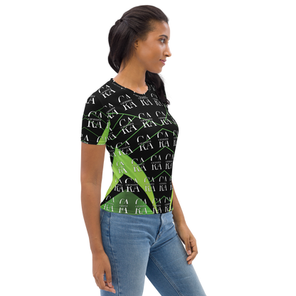 Women's T-shirt black Green Carauana Store