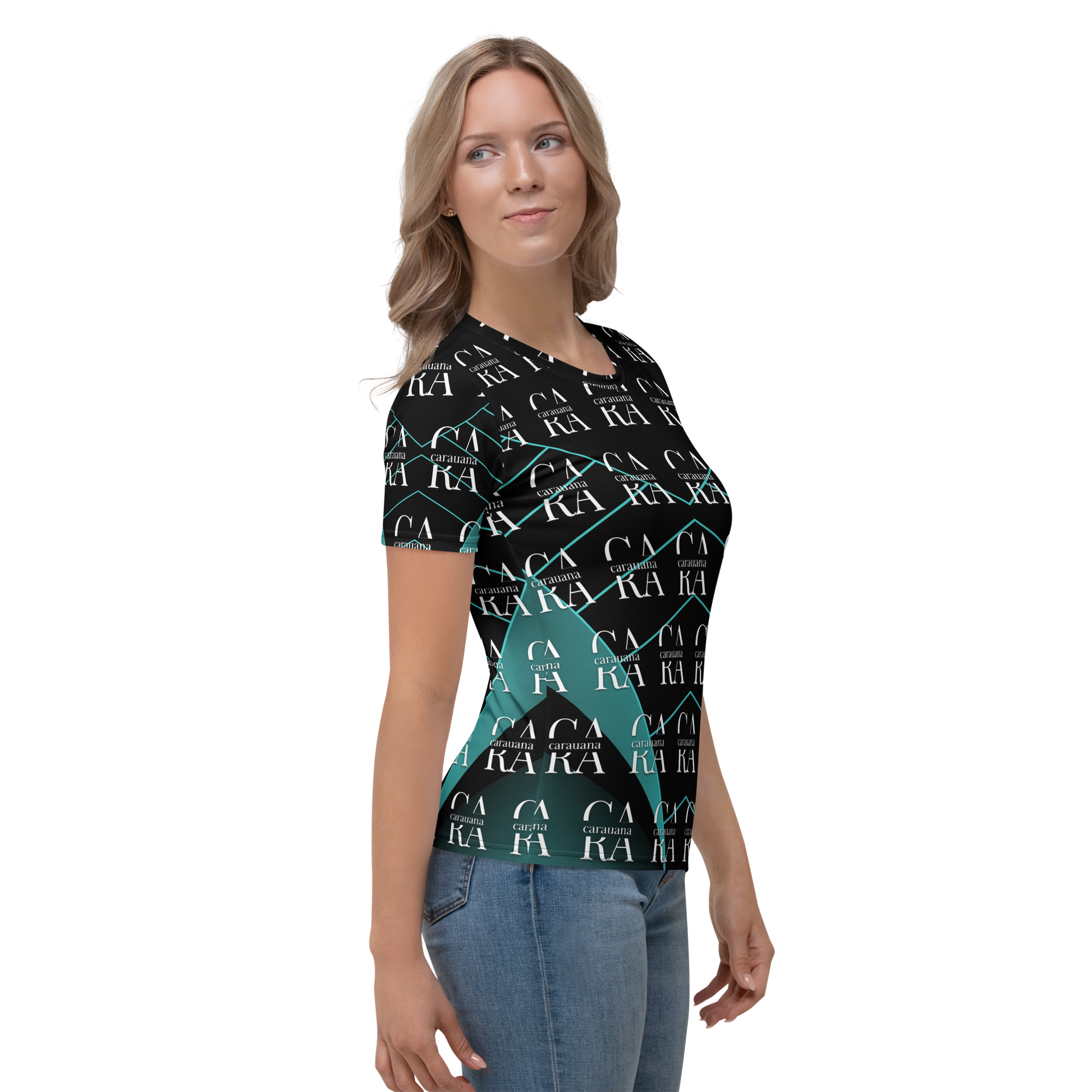 Women's T-shirt black Green Famous Carauana Store