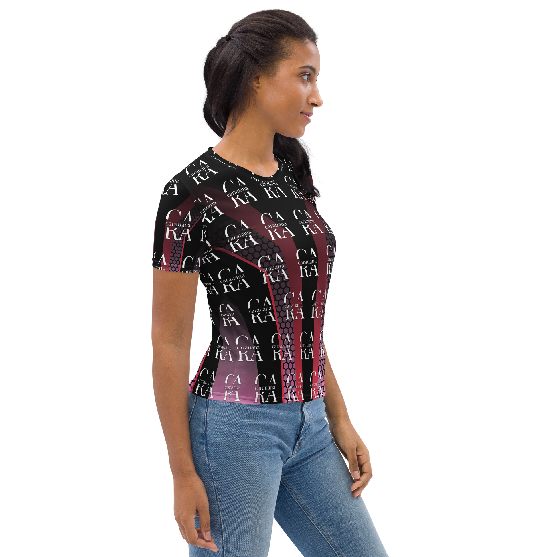 Women's T-shirt black Pink Carauana Store
