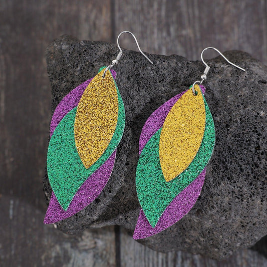 PU Leather Leaf Dangle Earrings Carauana Store