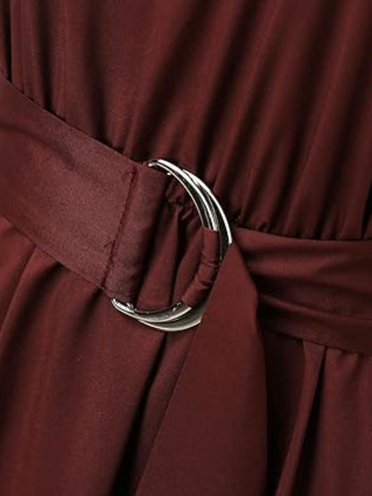 Ruched V-Neck Cap Sleeve Dress Carauana Store
