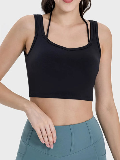 Millennia Crisscross Square Neck Active Tank Carauana Store