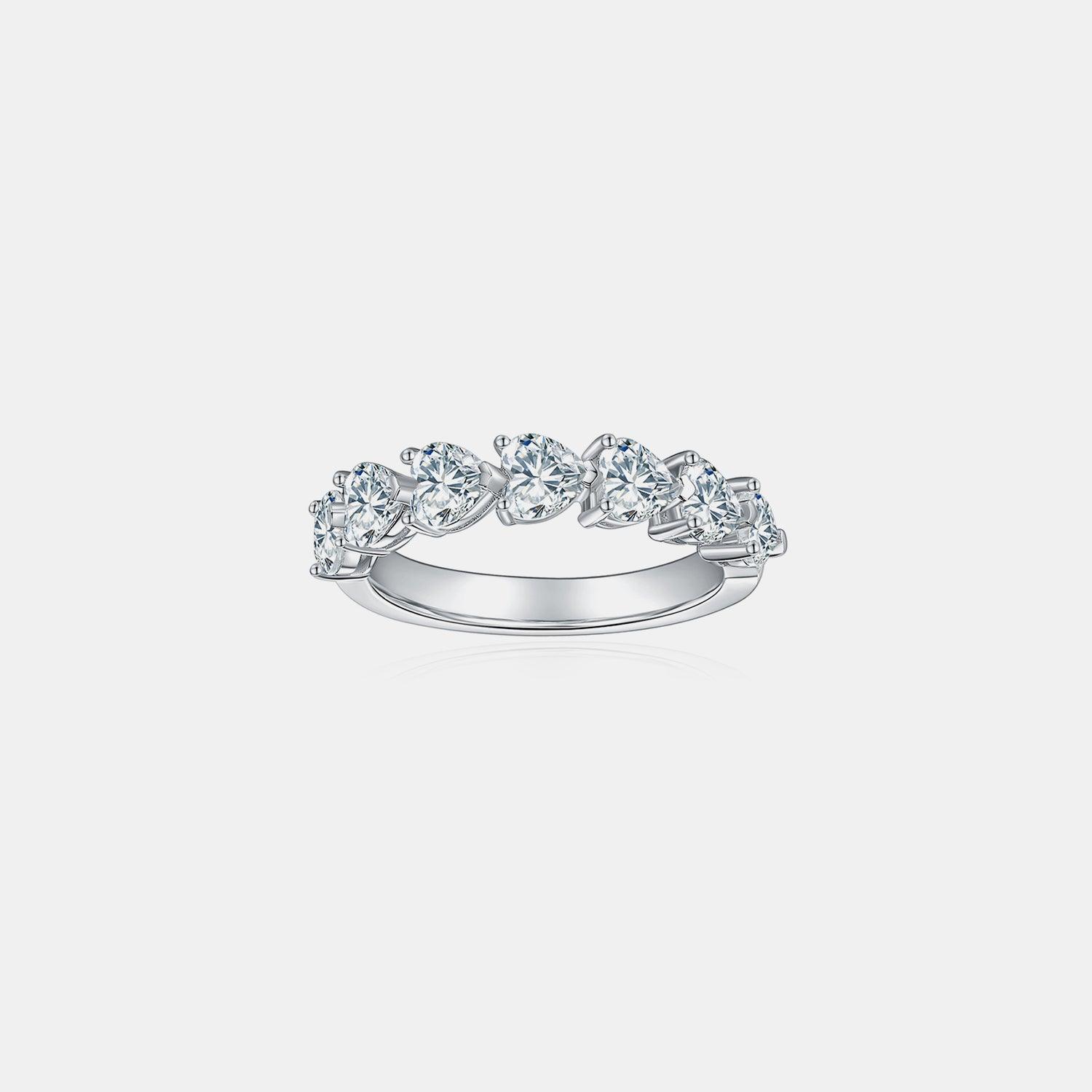 2.1 Carat 925 Sterling Silver Moissanite Heart Ring Carauana Store