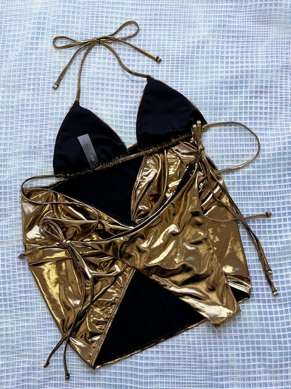 Tied Halter Neck Three-Piece Bikini Set Carauana Store